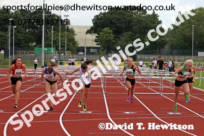 Under-17 womens 80 metres hurdles. Photo: David T. Hewitson/Sports for All Pics